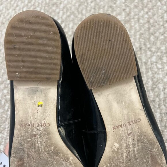 Cole haan pointed toe black flats size 8 bow - Picture 4 of 8